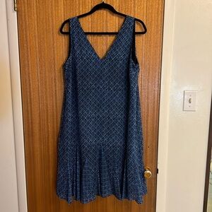 Ralph Lauren Blue Geometric Drop-waist Summer Dress